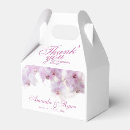 Blush Roze Orchidee Waterverf Bloem Bruiloft Dank Bedankdoosjes
