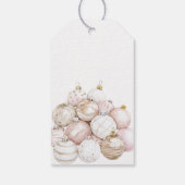 Blush roze Ornamenten kerst Cadeaulabel (Achterkant)
