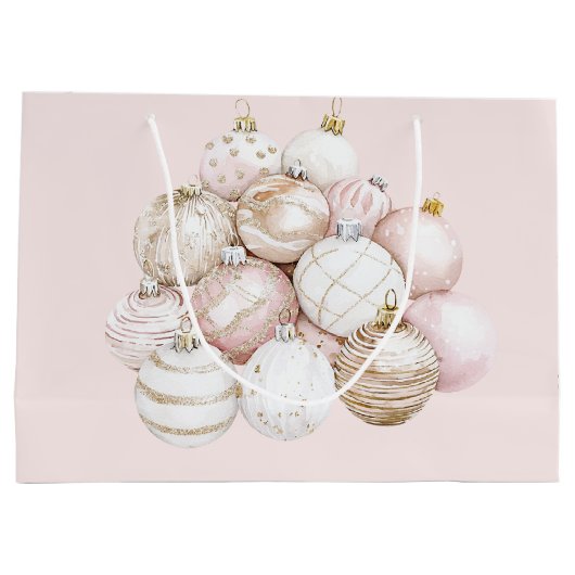 Blush roze Ornamenten kerst Groot Cadeauzakje (Achterkant)