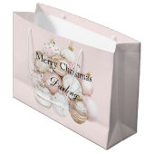 Blush roze Ornamenten kerst Groot Cadeauzakje (Voorkant Gekanteld)