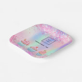 Blush roze paarse bakken cupcakes logo papieren bordje (Gebogen)