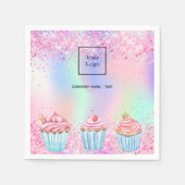 Blush roze paarse bakkerij logo servet (Voorkant)