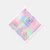 Blush roze paarse bakkerij logo servet (Hoek)