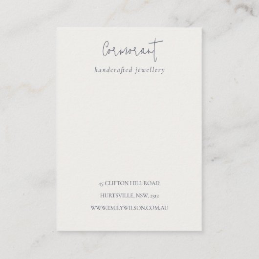 Blush Roze Paarse Bloemen Logo Blank Sieradenhoude Visitekaartje (Achterkant)