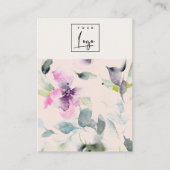 Blush Roze Paarse Bloemen Logo Oorbel Stud Houder Visitekaartje (Voorkant)