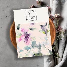 Blush Roze Paarse Bloemen Logo Oorbel Stud Houder Visitekaartje