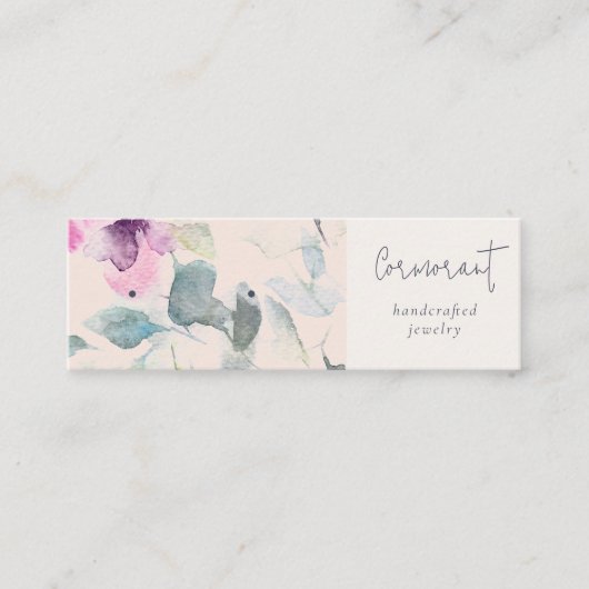 Blush Roze Paarse Floral Oorbel Stud Hoop Houder Mini Visitekaartje (Voorkant)