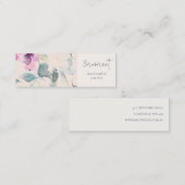 Blush Roze Paarse Floral Oorbel Stud Hoop Houder Mini Visitekaartje (Voorkant / Achterkant)