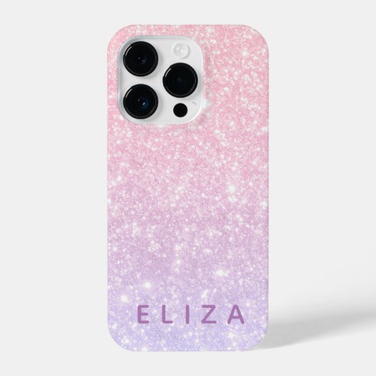 Blush Roze Paarse glitter sparkle Telefoon Case iPhone Hoesje (Achterkant)