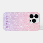 Blush Roze Paarse glitter sparkle Telefoon Case iPhone Hoesje (Achterkant horizontaal)