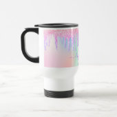 Blush roze paarse holografische naam monogram reisbeker (Links)