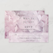 Blush Roze Paarse Hydrangea Bloemen Bruiloft RSVP (Voorkant / Achterkant)