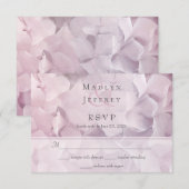 Blush Roze Paarse Hydrangea Bloemen Bruiloft RSVP Kaartje (Voorkant / Achterkant)