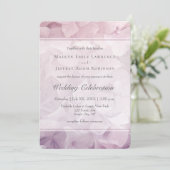 Blush Roze Paarse Hydrangea Zomer Bloemen Bruiloft Kaart (Staand voorkant)