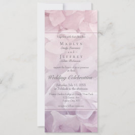 Blush Roze Paarse Hydrangea Zomertuin Bruiloft Kaart