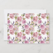 Blush Roze Paarse Pioen Roos Girly Bloemen Lijst Notitiekaartje (Achterkant)