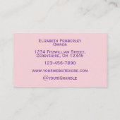 Blush Roze Paarse Script Foto Make-up Visitekaartje (Achterkant)