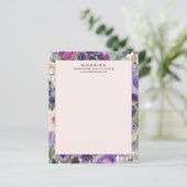 Blush Roze Paarse Waterverf Floral (Staand voorkant)