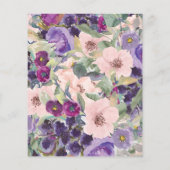 Blush Roze Paarse Waterverf Floral (Achterkant)