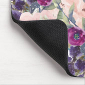 Blush Roze Paarse Waterverf Floral Muismat (Hoek)