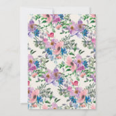 Blush Roze Paarse Waterverf Tuinbruiloft Kaart (Achterkant)