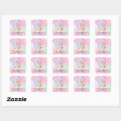 Blush roze paarse zakensalon logo vierkante sticker (Vel)