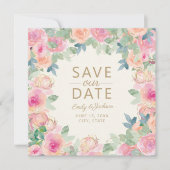 Blush Roze pagina Green Floral Greeneral Save Date Save The Date (Voorkant)