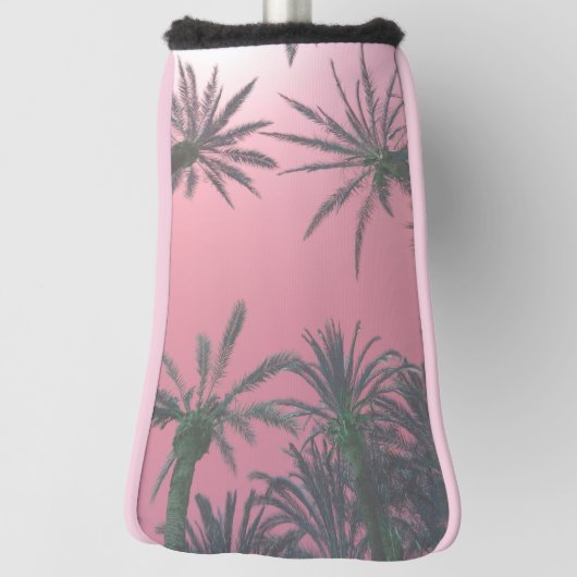 Blush roze palmbomen golfheadcover (Draai 90)