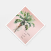 Blush roze palmstructuur op maat servet (Hoek)