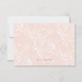 Blush Roze Pampas Grass Boho Bloemen Bruiloft RSVP Kaartje (Achterkant)