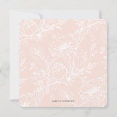 Blush roze Pampas Grass Boho Floral Square bruilof Kaart (Achterkant)