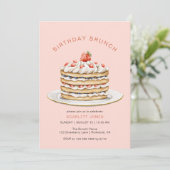 Blush roze pannenkoeken | Schattig meisje verjaard Kaart (Staand voorkant)