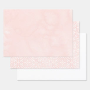 Blush roze papierbladen overvullen inpakpapier vel