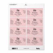 Blush roze papieren textuur Verduidelijking seruml Etiket (Full Sheet)