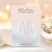 Blush roze parel parelmoer sieraden ring display visitekaartje