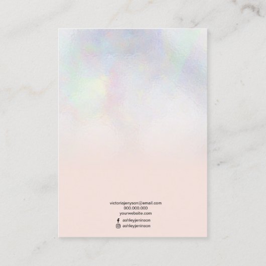 Blush roze parelkleurige sierjuwelen visitekaartje (Achterkant)