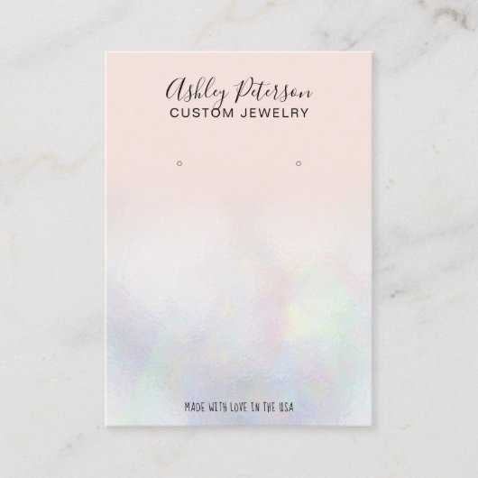 Blush roze parelkleurige sierjuwelen visitekaartje (Voorkant)