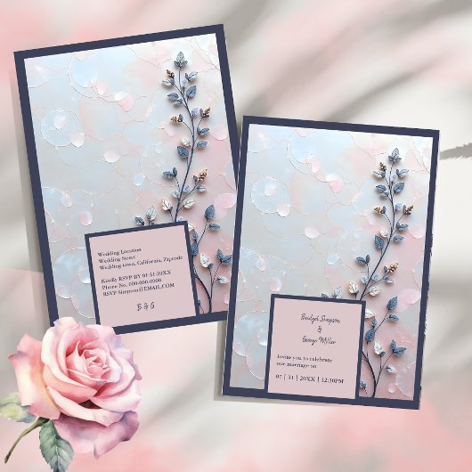 blush roze & pareltint botanische Branch bruiloft
