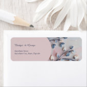 blush roze & pareltint botanische Branch bruiloft Etiket (Insitu)