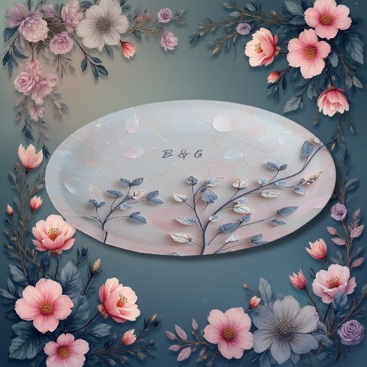 blush roze & pareltint botanische Branch bruiloft Gastenboek