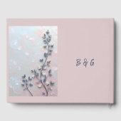 blush roze & pareltint botanische Branch bruiloft Gastenboek (Achterkant)