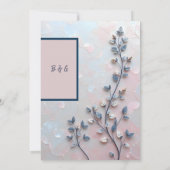 blush roze & pareltint botanische Branch bruiloft Kaart (Achterkant)