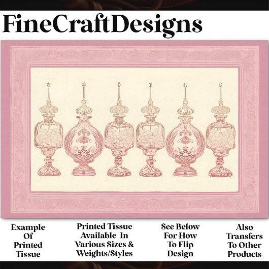 Blush Roze Parfum Flessen Decanters AD7 Decoupage Tissuepapier