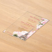 Blush Roze Paris Quinceañera Acryl Uitnodigingen (Laagn)