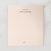 Blush roze pasta plaatskaartje (Buitenkant ongevouwen)
