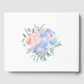 Blush Roze Pastel Blauw Bloemen Bruiloft Gastenboek (Achterkant)