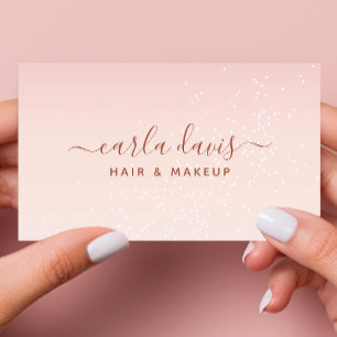 Blush Roze Pastel Ombre Glitter Make-up Artiest Visitekaartje