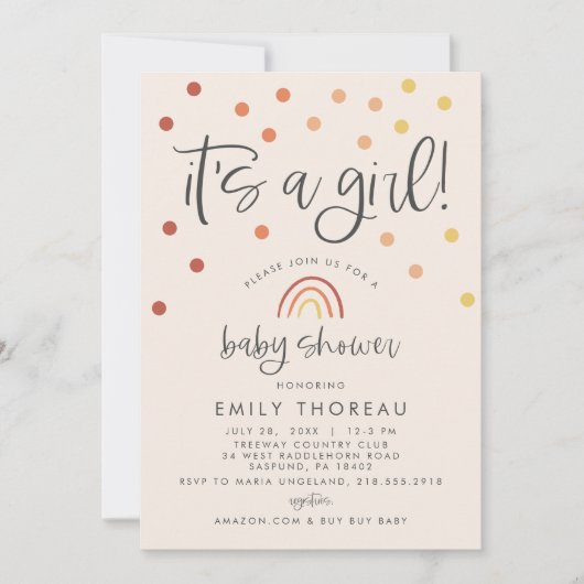 Blush Roze Pastel Terracotta Regenboog Het is een  Kaart (Voorkant)