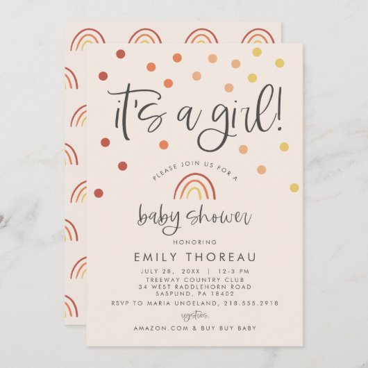 Blush Roze Pastel Terracotta Regenboog Het is een  Kaart (Voorkant / Achterkant)