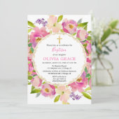 Blush roze pastels Baptisme girl Kaart (Staand voorkant)